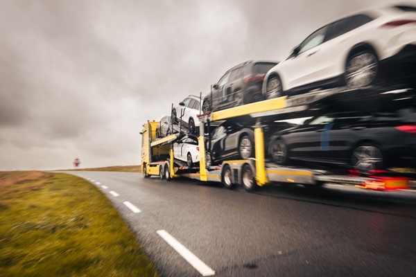 Cars on a transporter